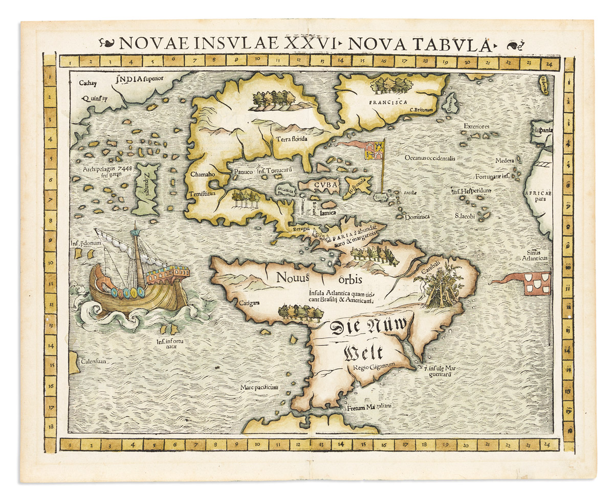 (AMERICAS.) Sebastian Münster. Novae Insulae XXVI Nova Tabula.